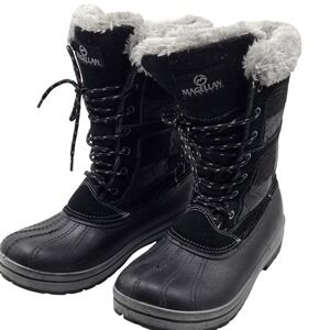 Magellan Outdoors Boots Womens Size 9 Black Thinsulate Faux Fur Mid Calf Snow